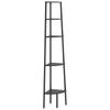 Corner Shelf with 5 Shelves Black 45.5 X 31.5 X 180 Cm