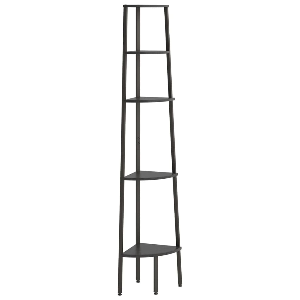 Corner Shelf with 5 Shelves Black 45.5 X 31.5 X 180 Cm