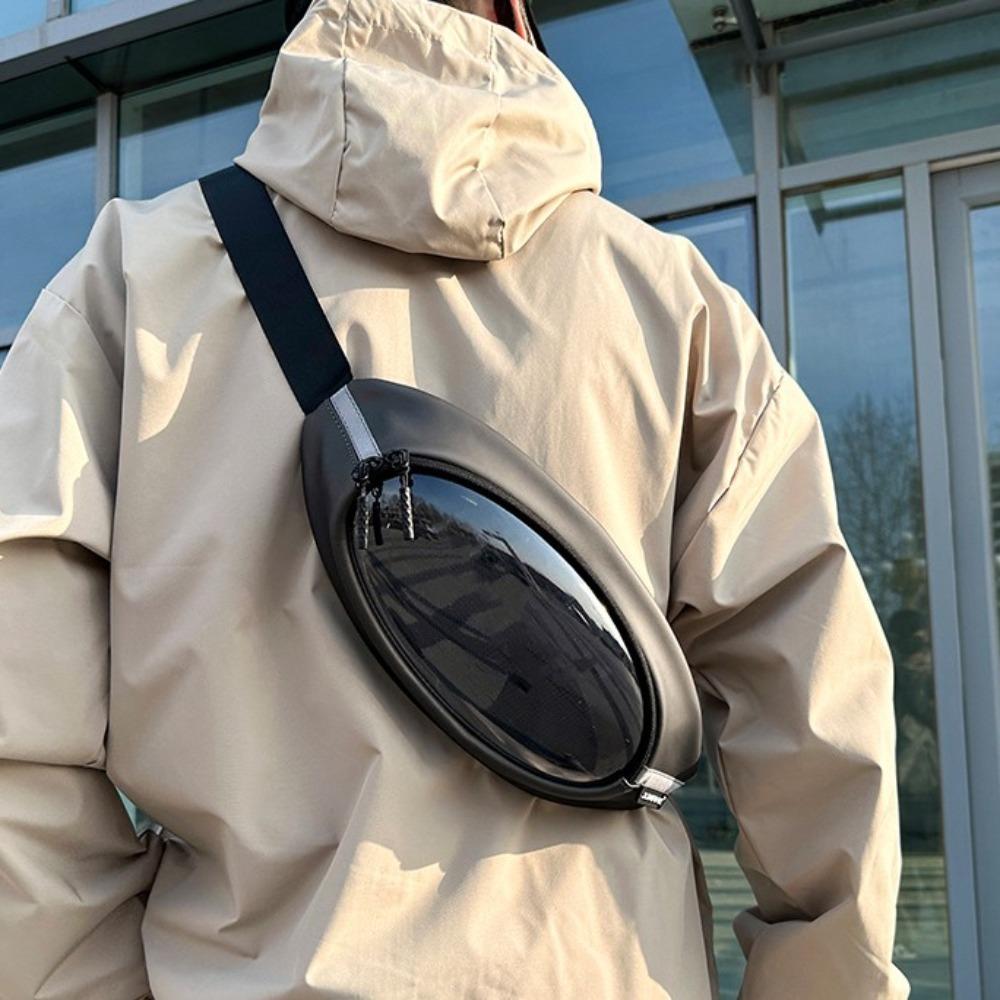 

Light Weight Men s Chest Bag Transparent Fanny Pack Portable Travel Shoulder Bag Unisex