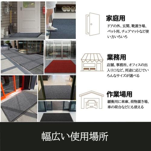 CHICHIC Outdoor Entrance Mat, Mud Removal, Non-Slip, Absorbent, for Stores and Commercial Use, Approx. 80 x 120 cm, Red 03