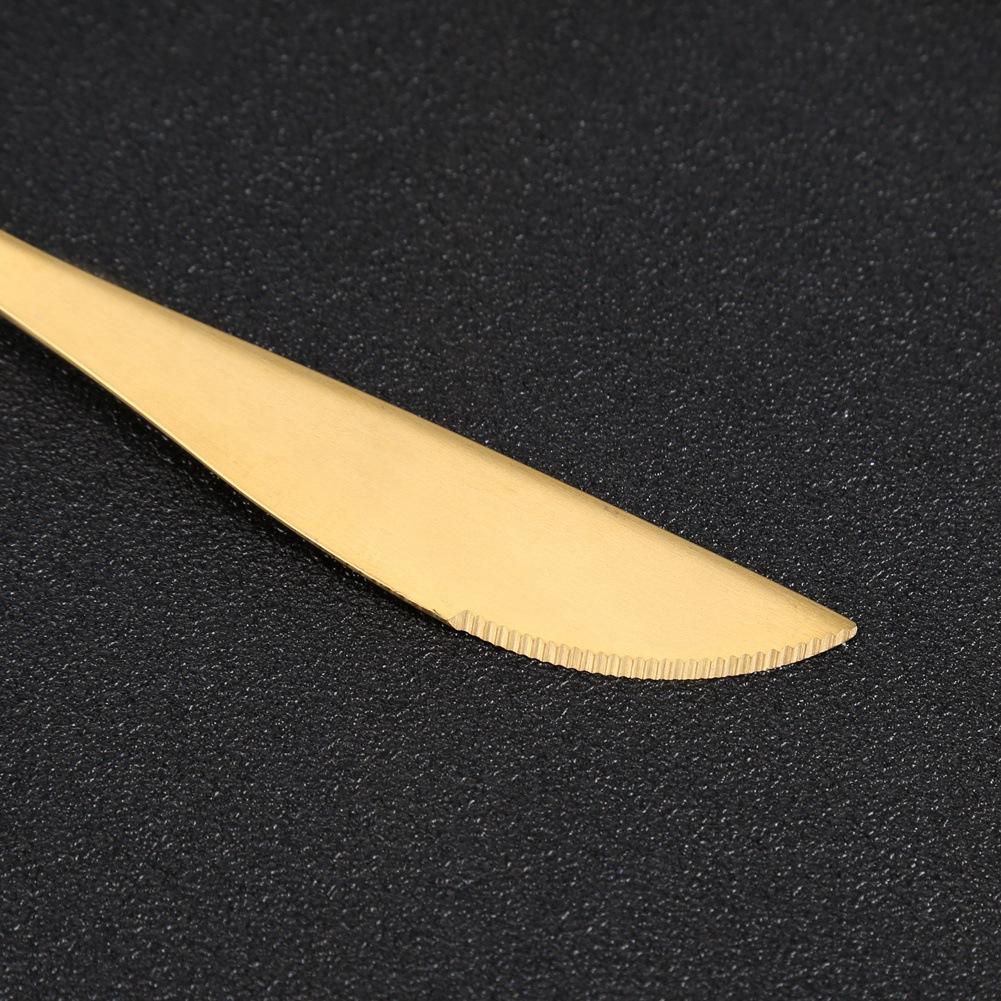 4Pcs Set Stainless Steel Colored Tableware Spoon Fork Knife Dinnerware Home Use White  Golden