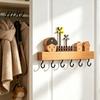 Wall Hanging Tool Hanger Solid Wood Key Holder with 6 Hooks Decorative Storage Rack Functional Hallway Organizer Space Saving Mounted for