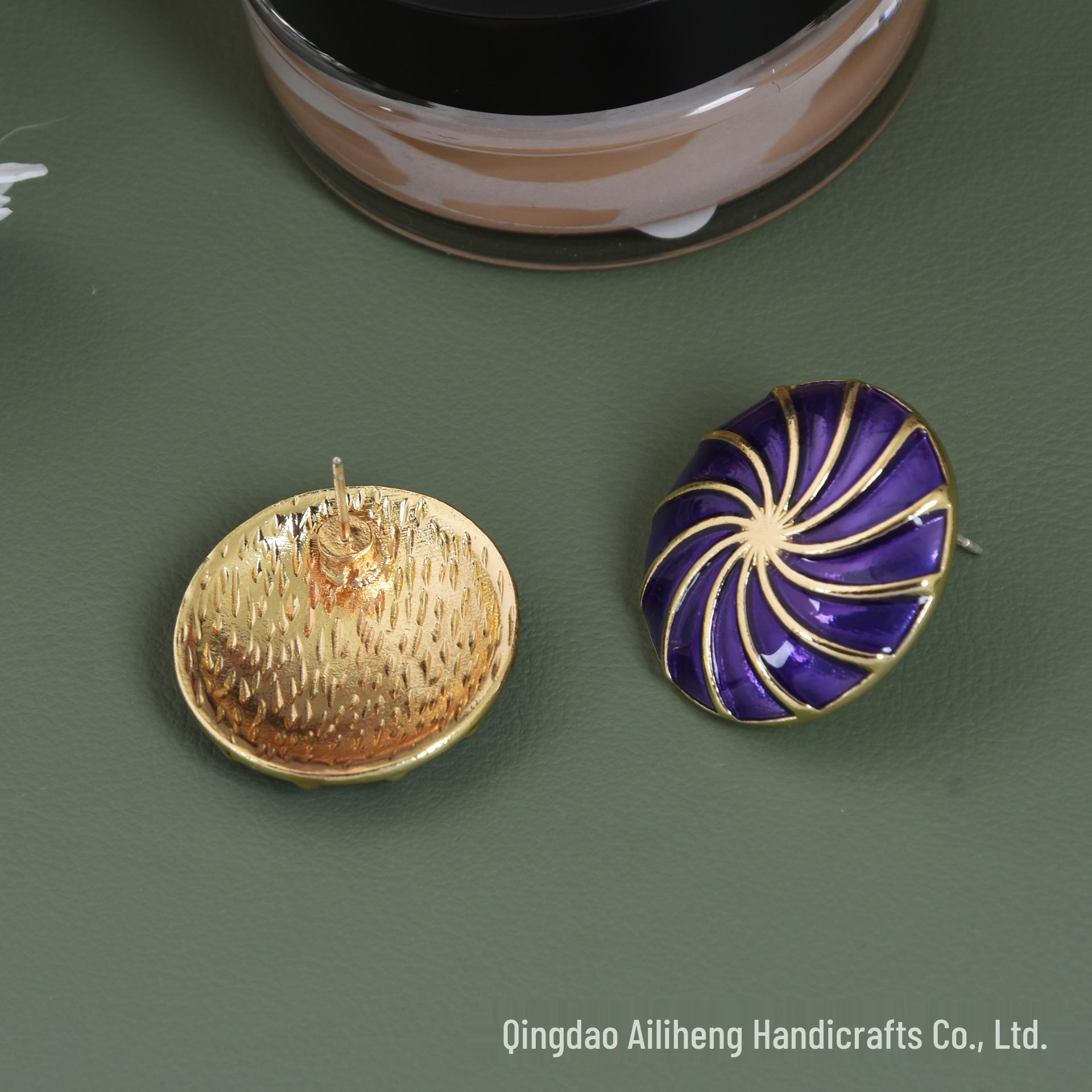 

Европейские и американские круглые серьги-пусеты с фиолевой эмалью и иглой из серебра 925 пробы - Модные аксессуары для женщин 925 Silver фиолетовый