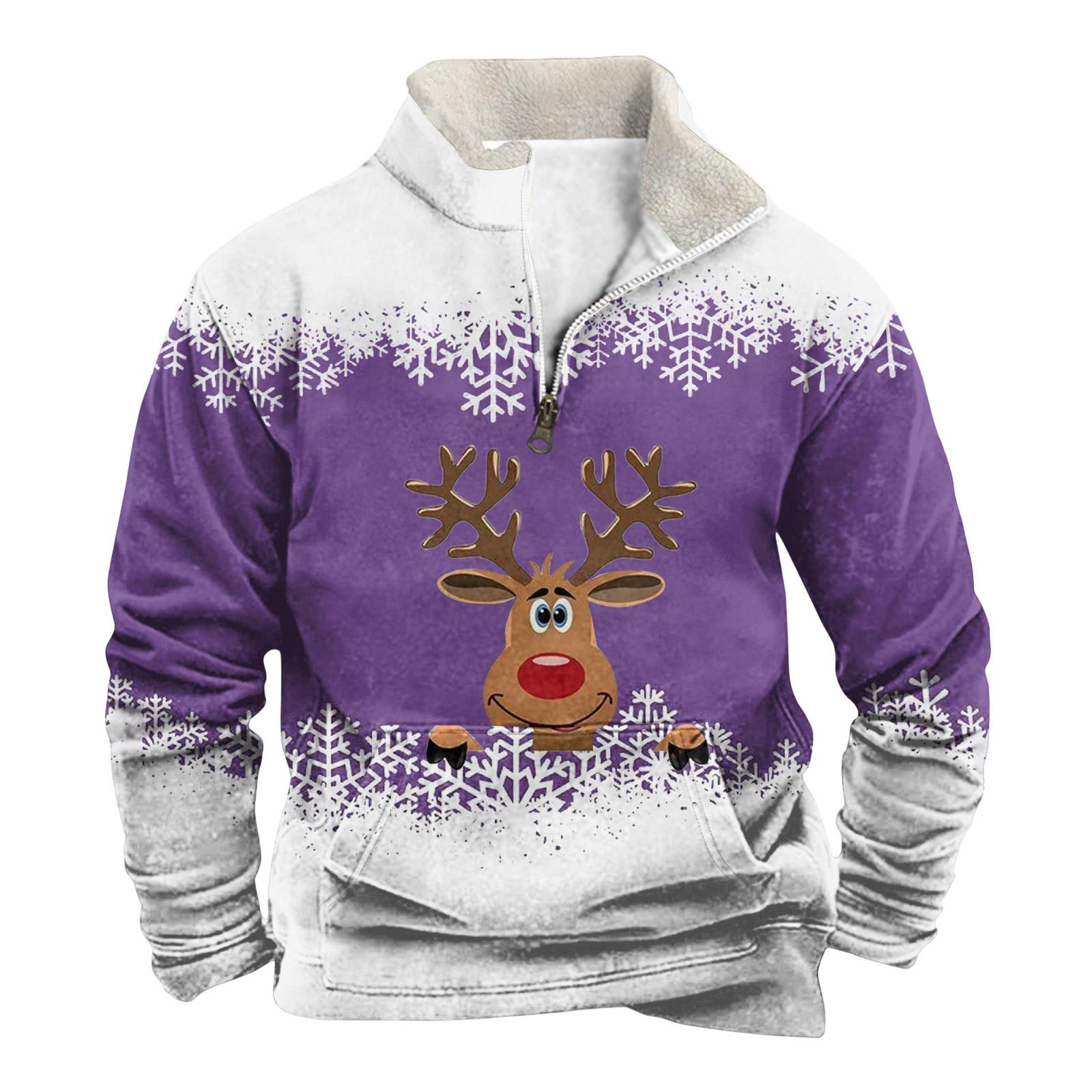 

Весенняя и мужская толстовка с воротником-стойкой — это повседневные свитера для активного отдыха, топы XL фиолетовый