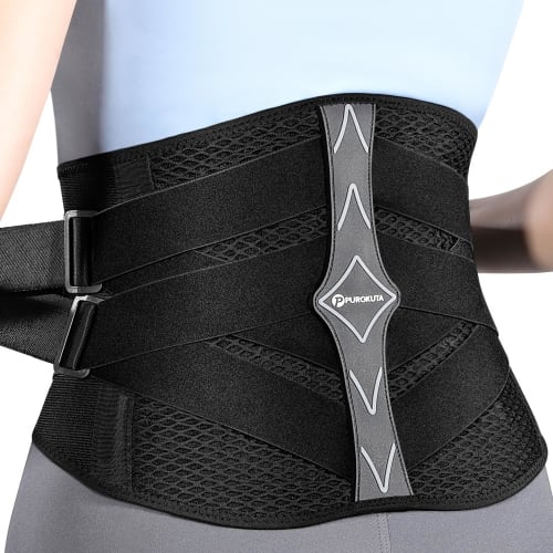 

[New Patented Product] PUROKUTA Lumbar Support Belt [Recommended by Therapists] Unisex Lumbar Corset with 3D Biomechanical Plates, Strong Support, 3D