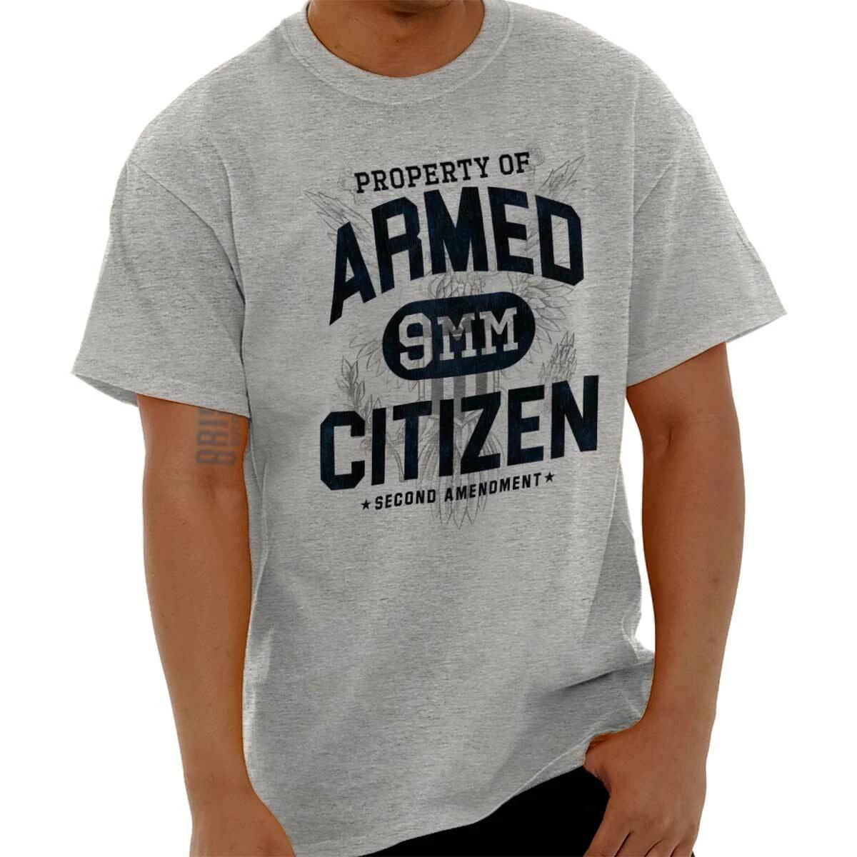 Property of Armed Citizen 2nd Amendment 9MM Womens or Mens Crewneck T Shirt Tee M