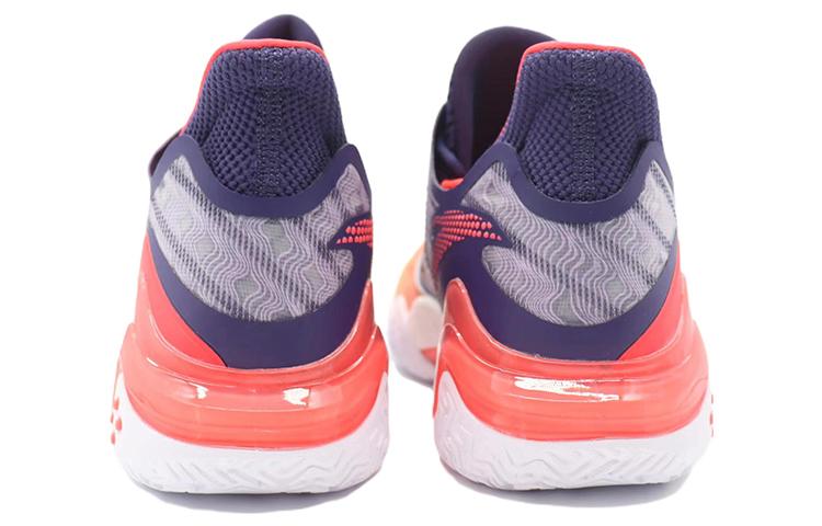 Men's Sneakers Anta Shock Wave 4 Anti-Slip Wear-Resistant Low-Top Basketball Shoes Green Purple Red