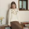 Peulaudeumali Pm_Flower Crew Neck Knit Top_Ivory