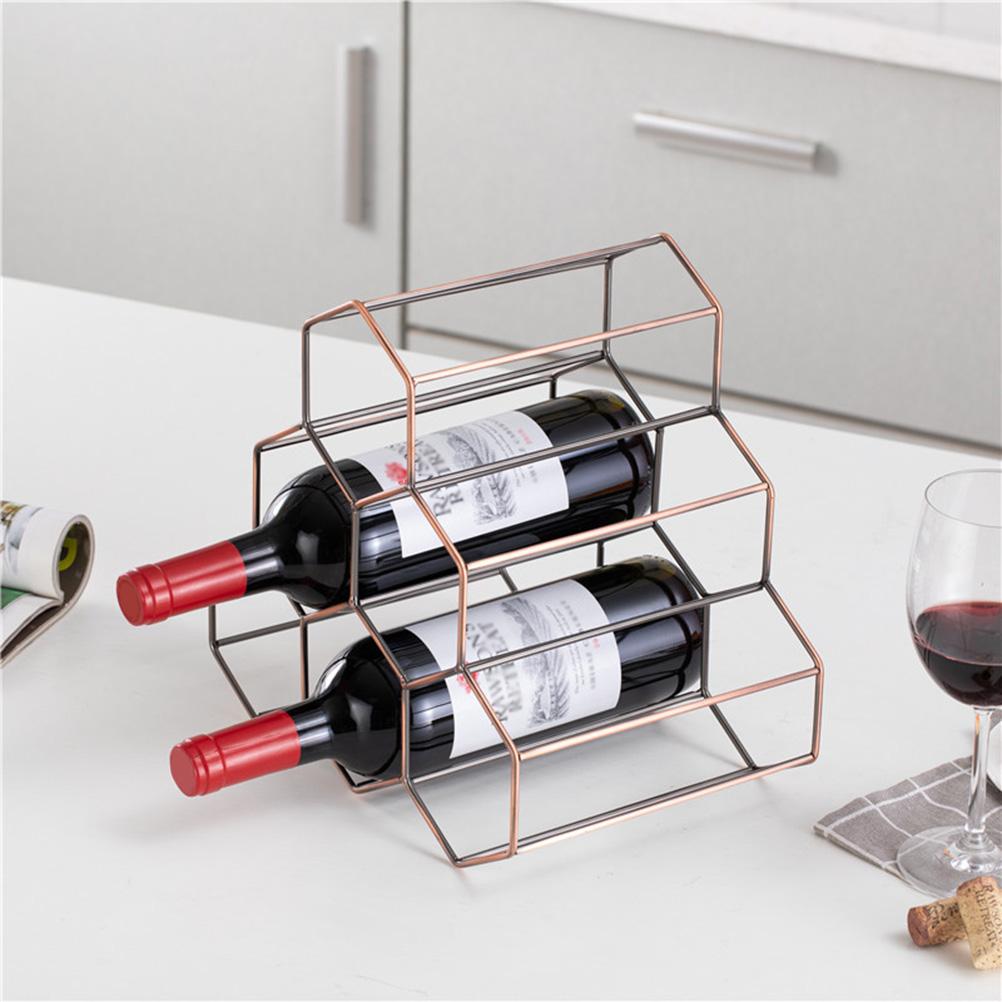 Tabletop Wine Rack 6 Bottle Wine Holder Modern Metal Wine Rack Desktop Wine Bottle Holder