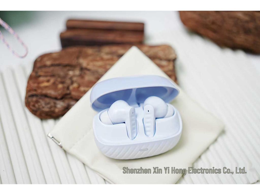 Water Drop Style Wireless Bluetooth Semi-In-Ear Earphones with Electroplated Frosted Transparent Case