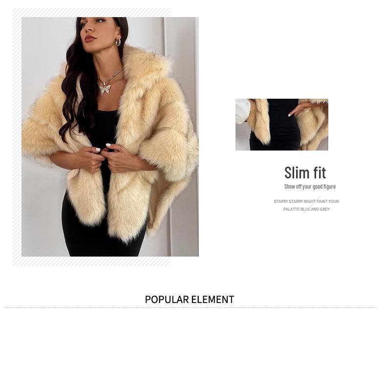 2023 Luxury Faux Fur Shawl Coat for Women – TikTok Bestseller