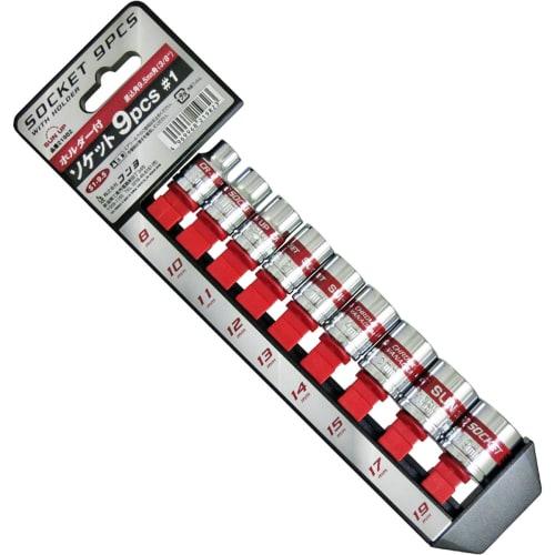 

KONYO SUN UP 9-Piece Socket Wrench Set with Holder, #1, 9.5mm Drive