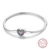 925 Silver Heart Shaped Series Love Forever Shining Zircon Bracelets Fit DIY Charm Beads Birthday Jewelry Gift