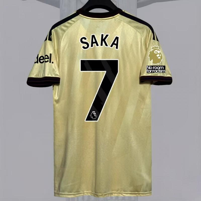 Mens Short Sleeve Football Jersey Premium Fan Edition Striped Design Arsenal Home Match Support