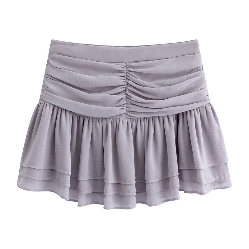 

Julu Studio Color Inspiration Slightly Oversized Girls French Style Bow Long Sleeves Shirt Skirt Plus Size Suit Gray Purple Skirt M