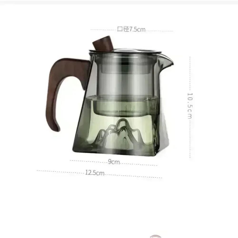 Teapot Glass with Infuser Heated Resistant Container Flower Tea Herbal Pot Mug Clear Kettle Square Filter Glass Tea Pot Teaware
