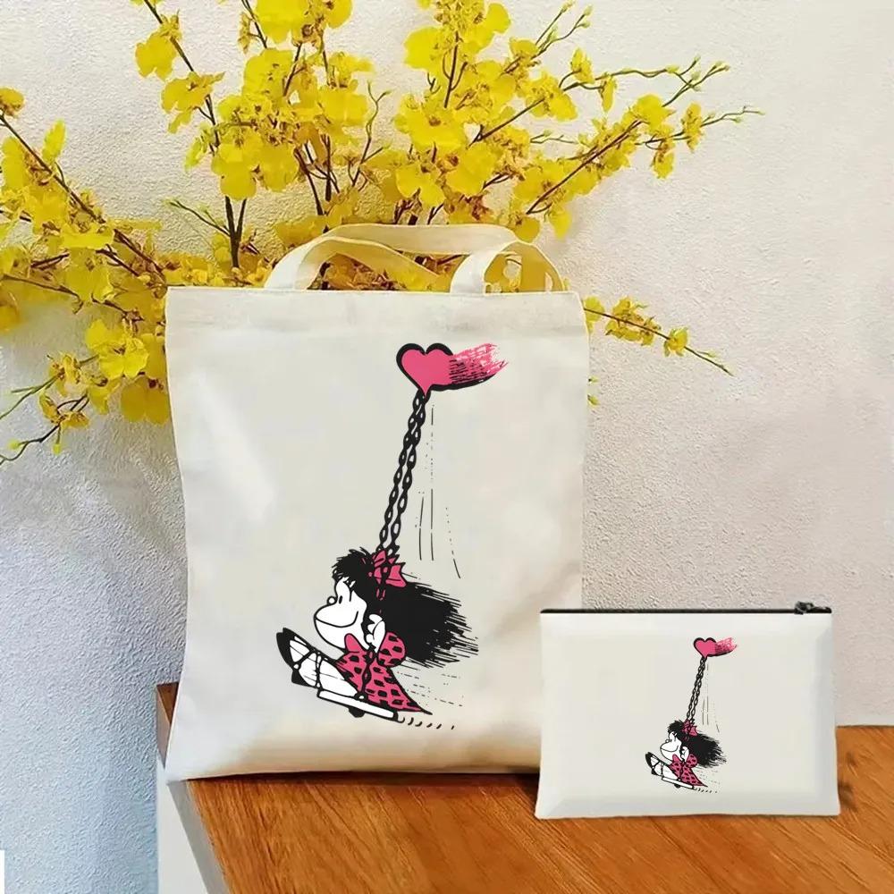 

2 шт. сумка-тоут набор холст плечевая сумка женская косметичка мода экологическая портативная дорожная веранда