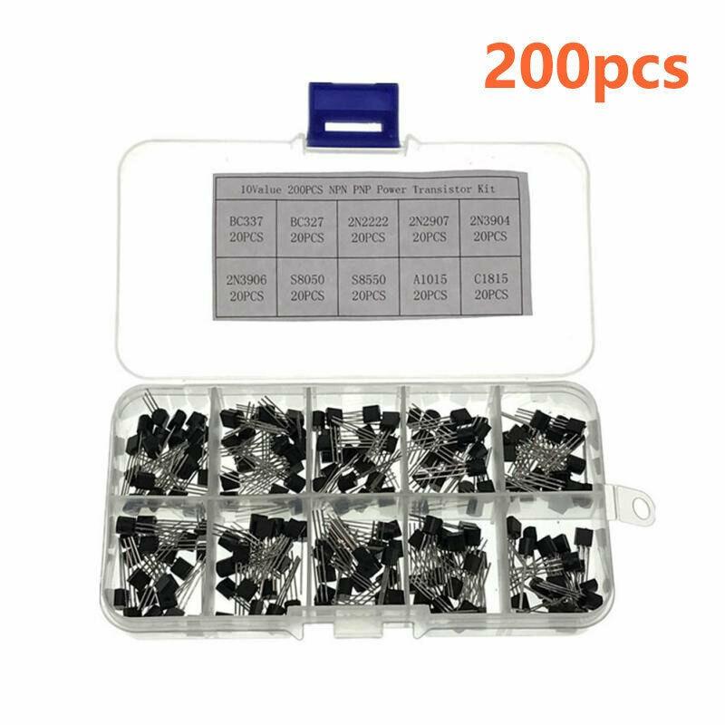 

200PCS 10 Value PNP NPN Power Transistor Kit Assortment Box Component Assorted