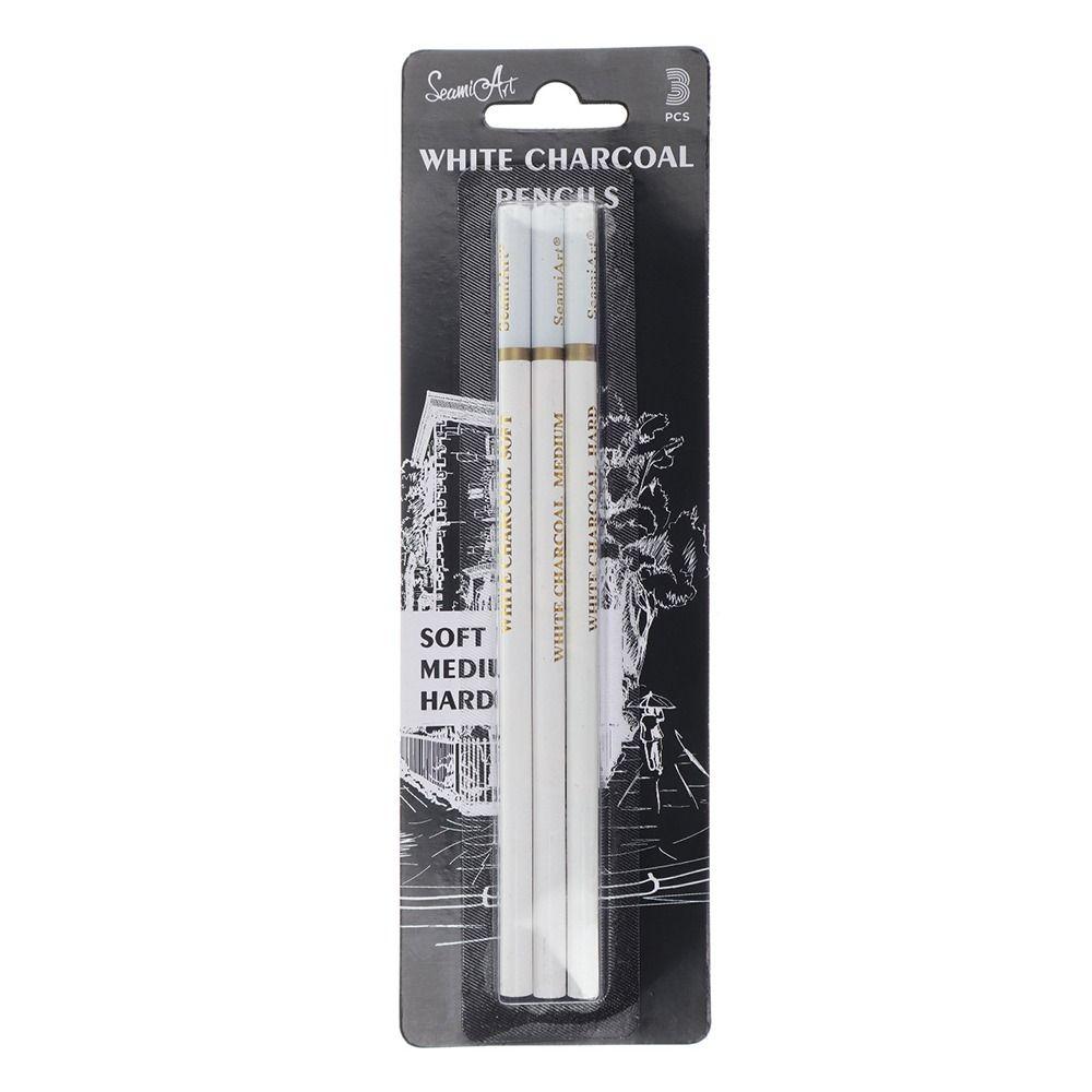 3Pcs/Set White Charcoal White Sketch Charcoal Pencils 3Pcs/Set Highlight Carbon Pens  Sketching