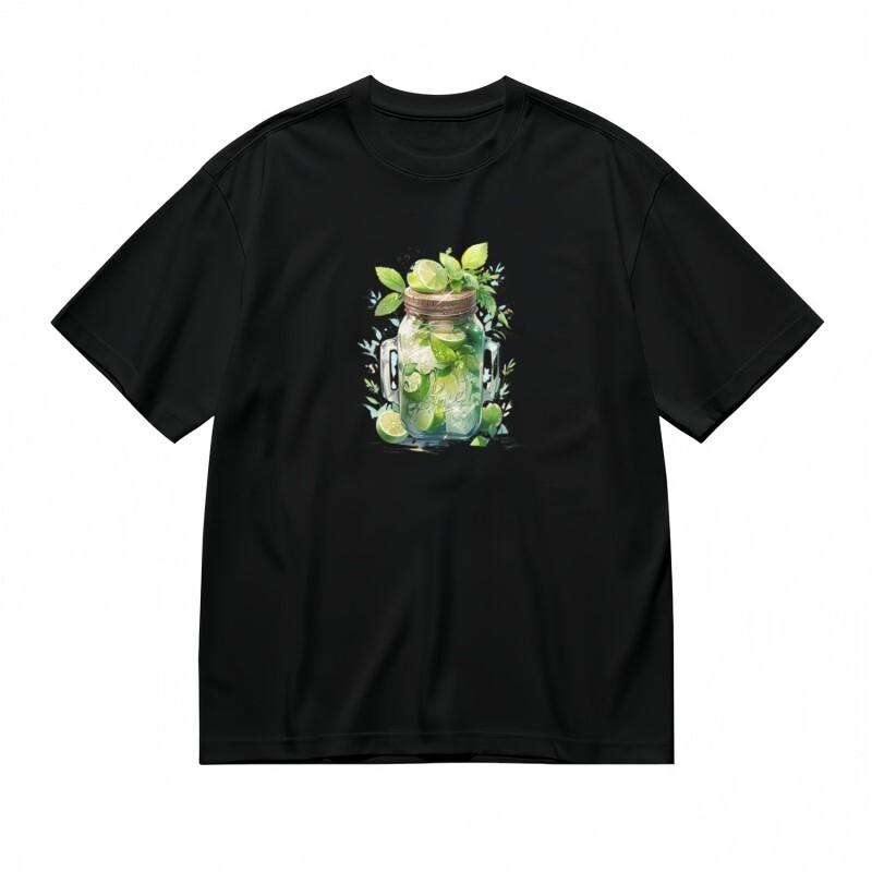 

Women s Trend Classic T-Shirt Citrus and Herb Cocktail Art Design Cotton Tee USA L