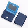 Matt Saffiano Cowhide Men'S Combination Slim Wallet Steel Blue