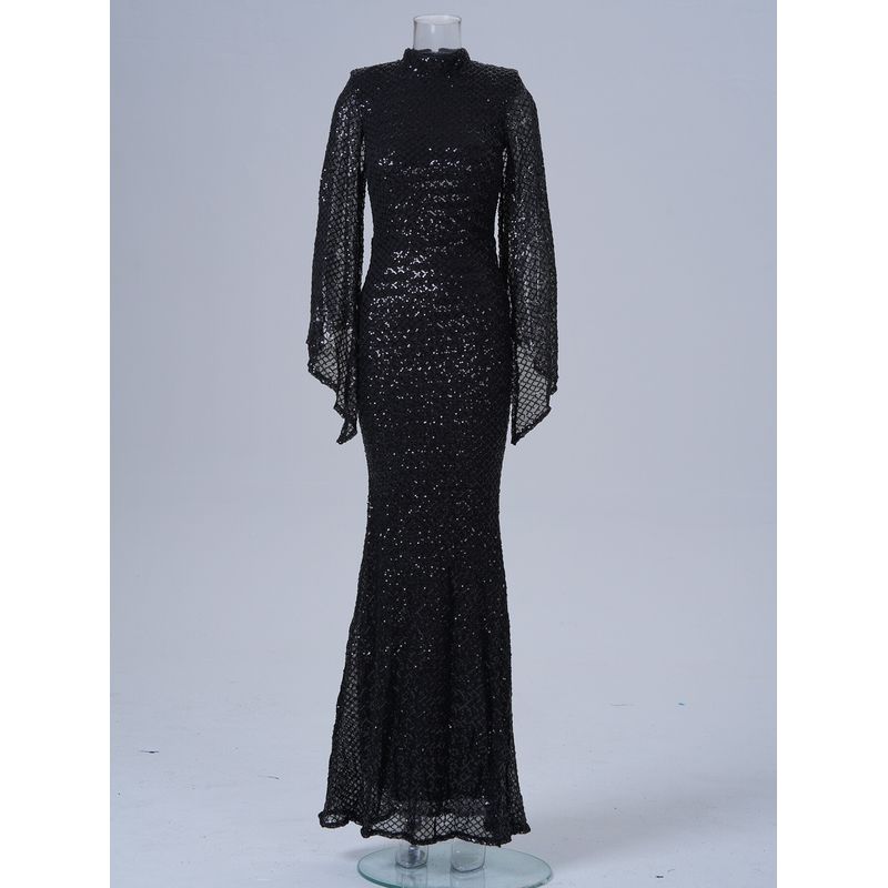 

Sequin Evening Dress Party Prom Formal Dress Long Gown Black M