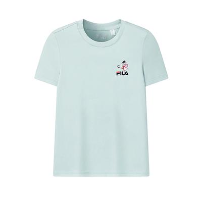 Fila Camiseta Original Surf Balloon T Clássica Simples Logo Bordado Gato Retrô Esportiva Casual Versátil Confortável Manga Curta F51W619101FLG