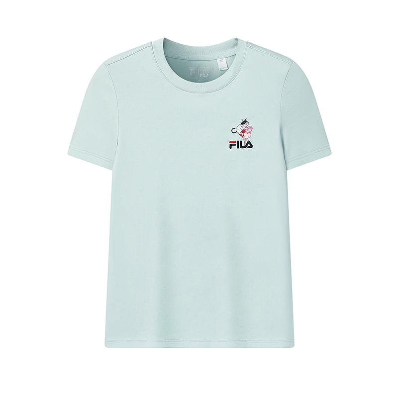 

FILA Original Surf Balloon T Classic Simple Embroidered Logo Cat Retro Sports Casual Versatile Comfortable Short Sleeve T-Shirt F51W619101FLG S