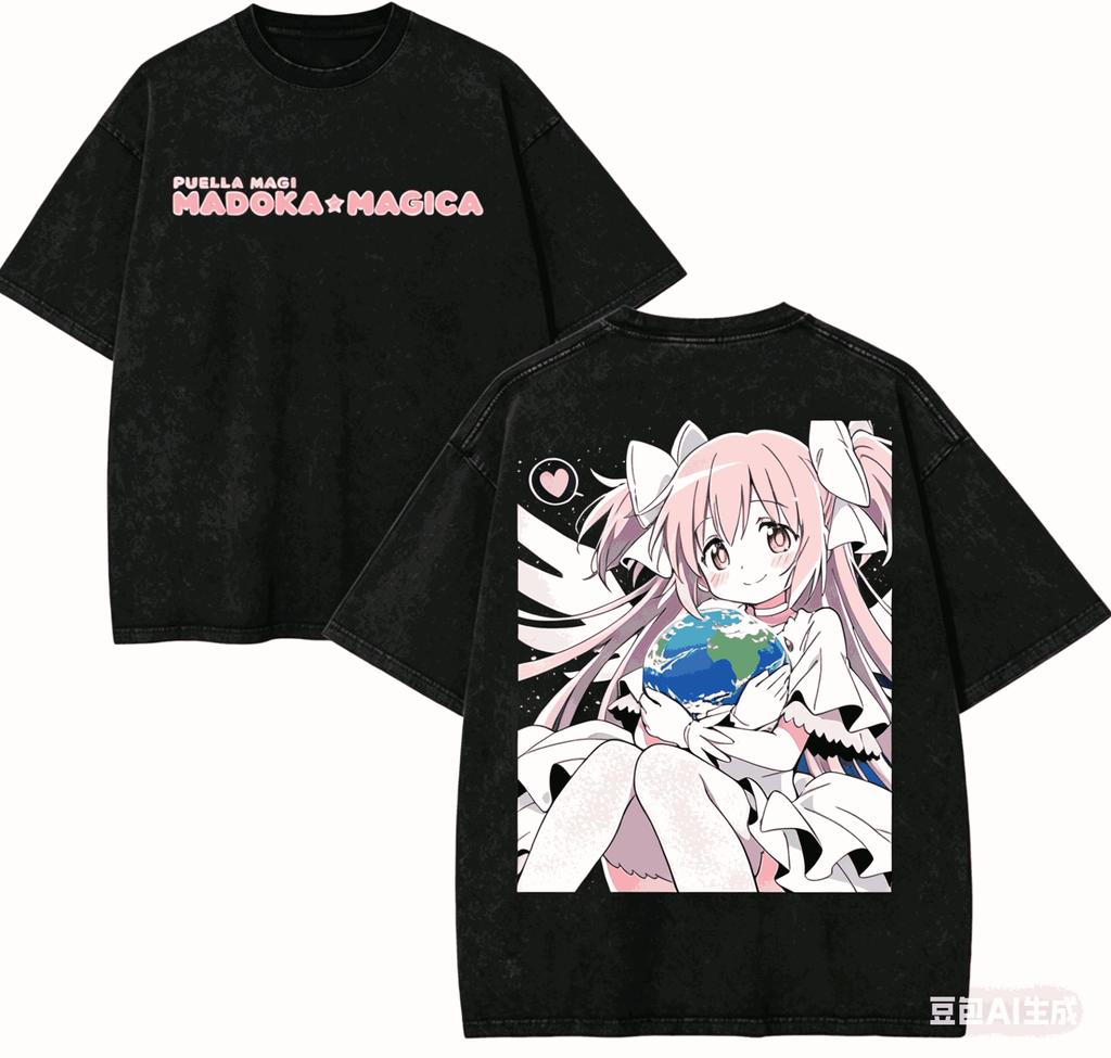 Puella Magi Madoka Magica Cotton T-shirt Year round clothing high quality personality Clothes Plus Size Unisex New Model Retro Fashion