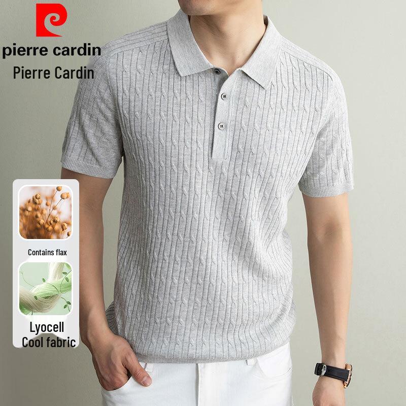 Pierre Cardin Men s Linen Blend Knit Polo Shirt XL
