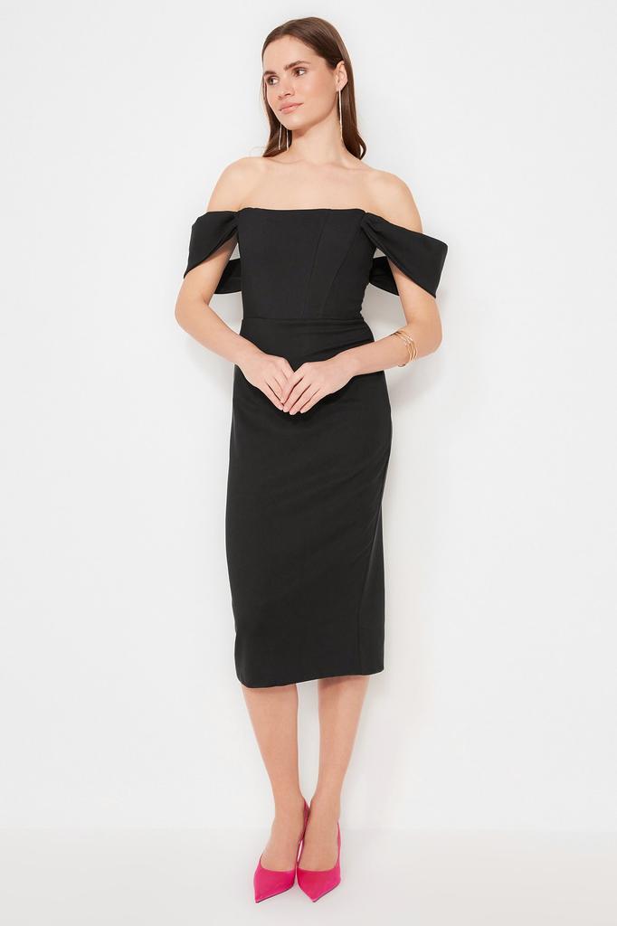 Damenkleid der neuen Saison, modisches Saks-tailliertes, gewebtes Korsett, detailliertes, elegantes Abendkleid