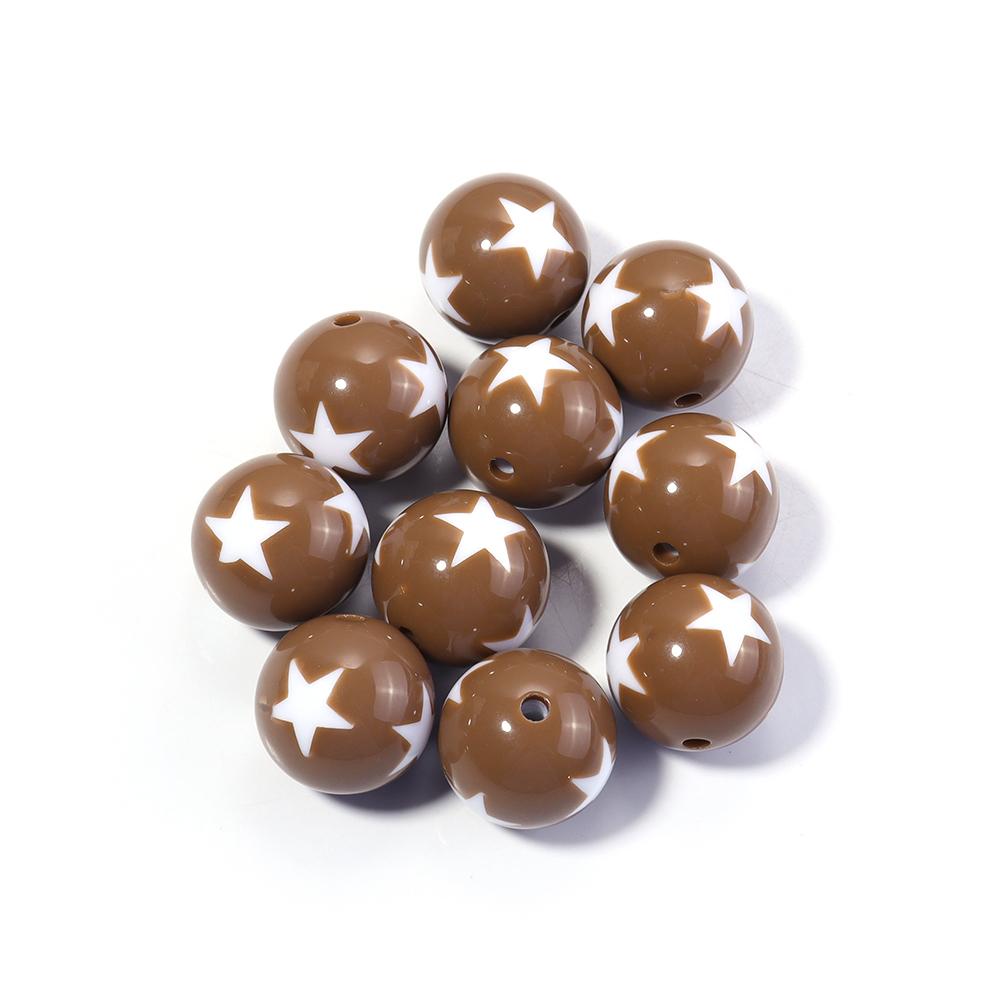 10-20pcs/lot 12 16 20mm Acrylic Beads Double Color Star Round Beads Loose Spacer Beads For Jewelry Making DIY Bracelet Necklace