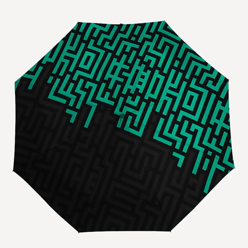 1pc Labyrinth Maze Automatic Open 8-Rib Windproof Umbrella, Travel & Commuting, Suitable for All Seasons