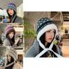 Retro Colorblock Beanie Hat For Women Winter Warmth And Earmuff Protection