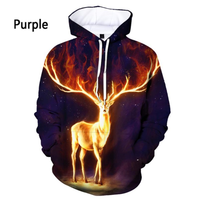 New Fashion Animal Deer Men's Women's 3d Printing Hoodie