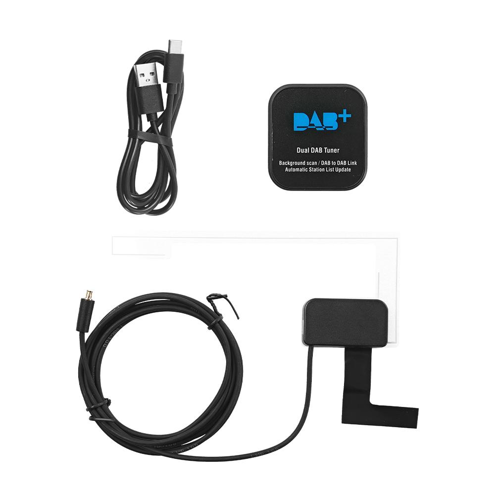 For EU Digital Broadcast Universal Android Car Autoradio Dual Antenna DAB+ Adapter Type-C MCX Antenna Interface with Screen