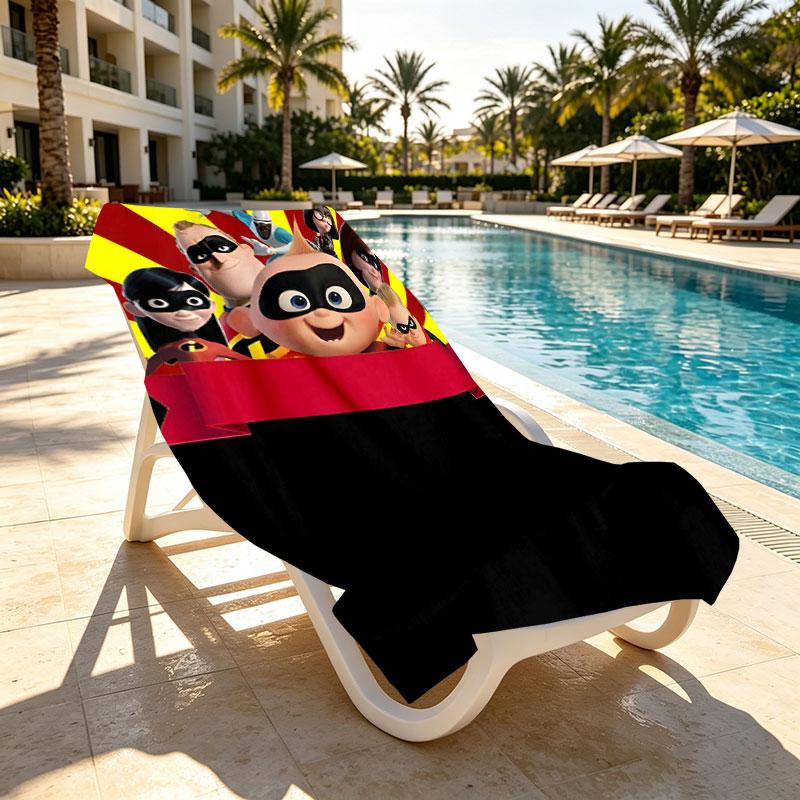 Incredibles Print Beach Towel Design, Soft, Lightweight. for Home Bathroom, Spa, Pool, Yoga, Surfing, Camping, Gift for Family, Friend