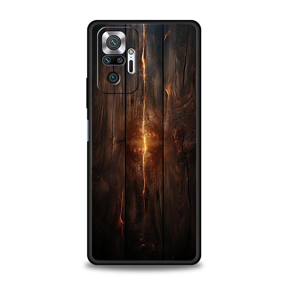 Luxury Vintage Wood Grain Pattern Phone Case Cover for Redmi 14C 10C Note 15 14 13 12 10 11 K40 Pro Plus 5G Soft TPU Shell Bags