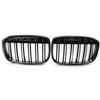 Gloss Black Front Bumper Kidney Grill Grilles For BMW X1 F48 F49 2016 2017 2018 2019 2020 XDrive Double Line M Style
