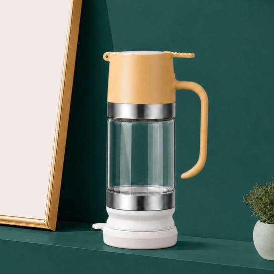 Honey Dispenser No Drip with Non-slip Bottom Honey Jar Easy to Clean And Refill Heat Resistant Glass Honey Pot for Coffee Tea Syrup