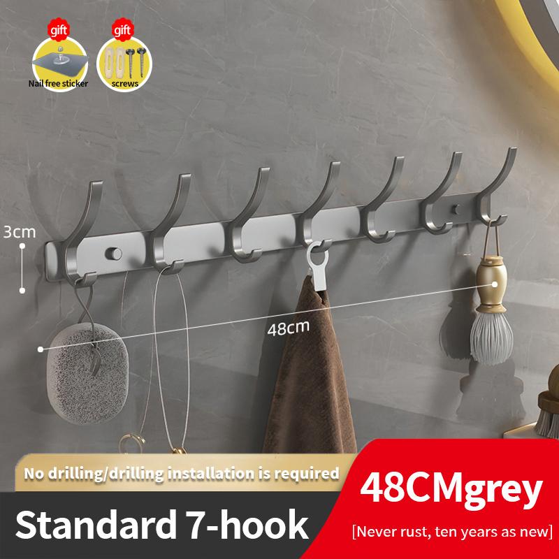 YUNJIEYA Black/White/Gun Grey Door Hooks Clothes Hanger Storage Bedroom Clothes Hook Wall Hanging Kitchen Bathroom Accessories