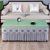 Waterproof Heat-resistant Table Cover Embroidered Lace Edge Leather Tablecloth Dining Table Chiffon Hem Oil Proof Dust Cover