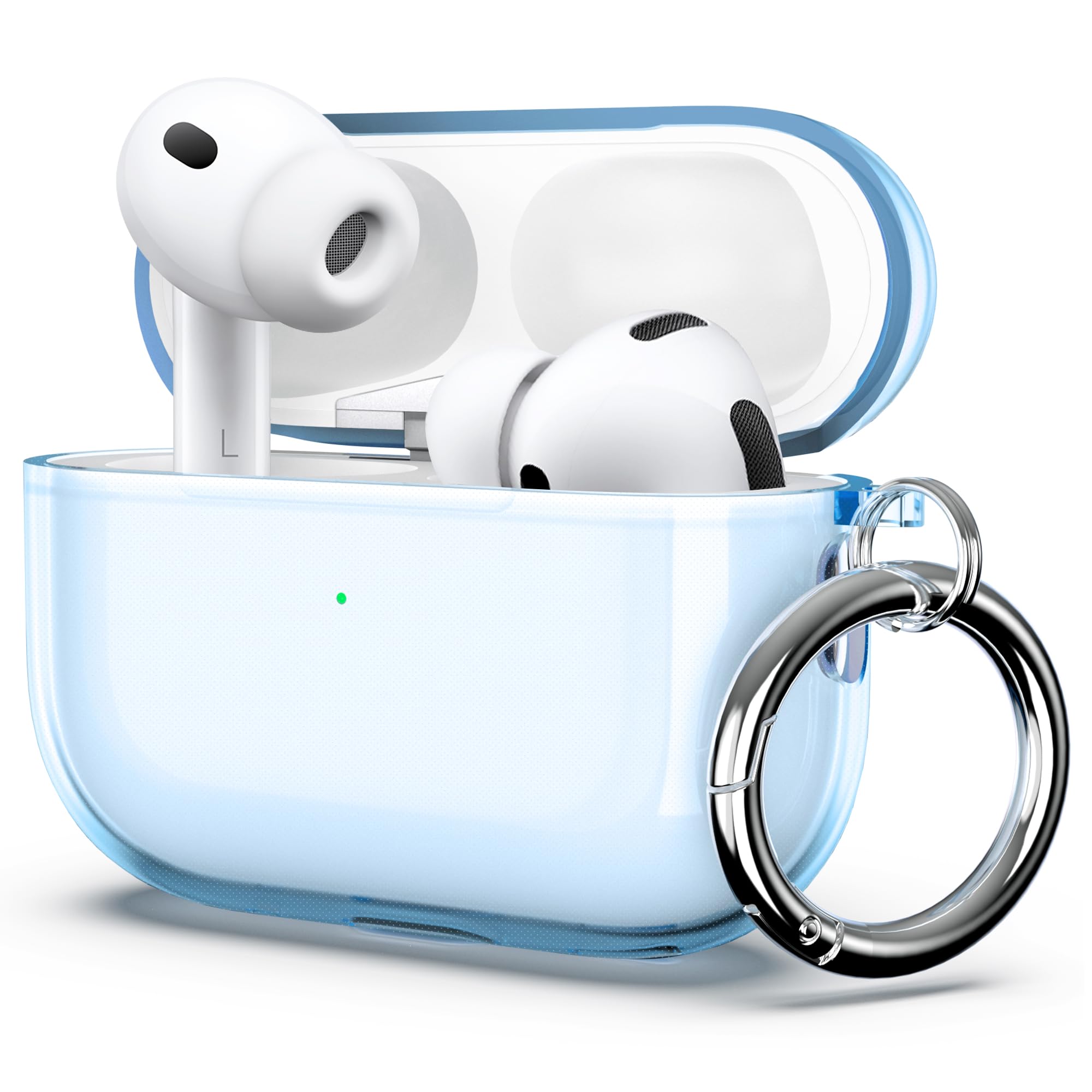 

Мягкий прозрачный чехол для новых AirPods Pro 3 с брелоком и набором для чистки Аксессуары Ударопрочный защитный для AirPods Pro 3-го поколения For Airpods Pro 3 синий