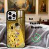 Custodia per Telefono Pittura "Il Bacio" di Gustav Klimt Per iPhone17,16,15,14,13,12,11 Plus,Pro Max Magnetica Per Ricarica Wireless Magsafe