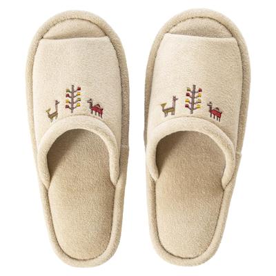 OKA Sierra Fits Feet Up To 25cm Wipeable Inner Bathroom Slippers, Beige, (Gabbeh, Washable, Surface, Slippers)
