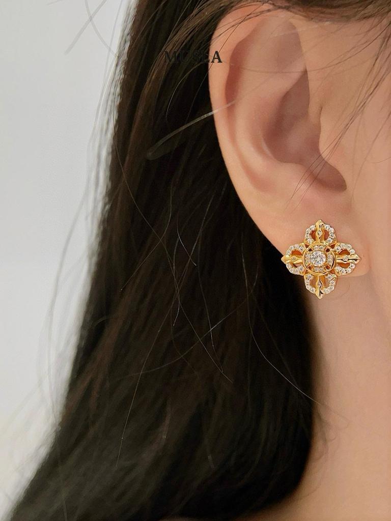 Musla Design Šperky Pro Ženy Módní Náušnice Náušnice ze Sterlingového Stříbra 925 Zirkon Módní Puzetové Náušnice