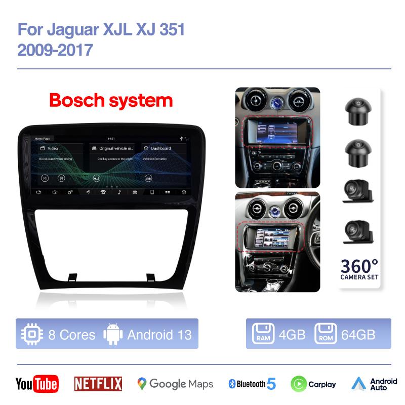 10.25inch Car Multimedia Video Player For Jaguar XJL XJ 351 2009-2017 GPS Navigation Android13 Radio stereo 8+256G Carplay 4G