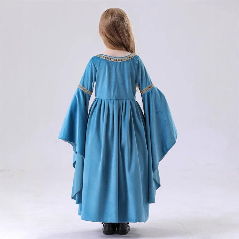 Halloween Children's Lord of the Rings Elf Children's Elf Princess Dress Medieval Court Dress Performance Costume
