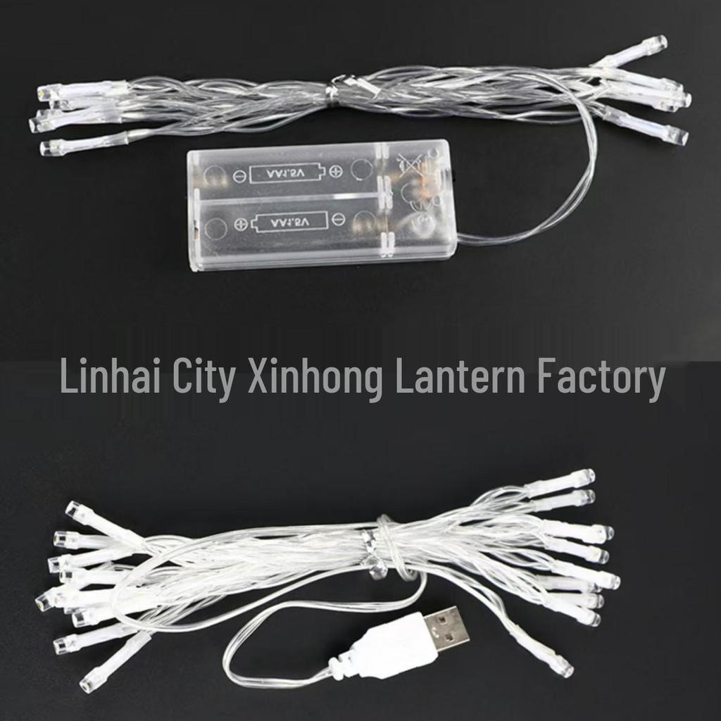 Golden LED USB Battery-Powered String Lights for Christmas and Holiday Decorations