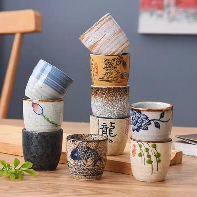 50ml Chinese Retro Ceramic Tea Cup Ceramic Mug Japanese Sake Cup Crockery Tea Cups Personal Single Cup Drinkware Cute